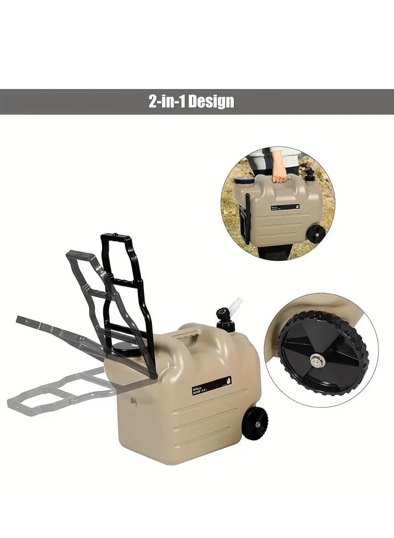 دي إل سي  28L Large Capacity outdoor jerrican Portable Water Storage Tank - Wheels and Trolley for Easy Mobility - Image 5