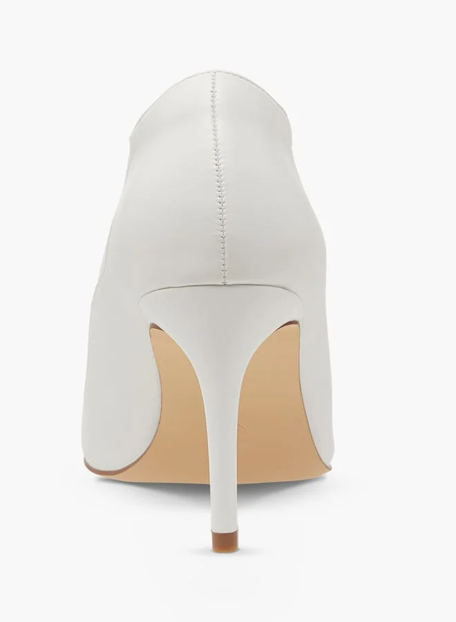 Flora Bella By Shoexpress Women Textured Slip-On Pumps with Stiletto Heels