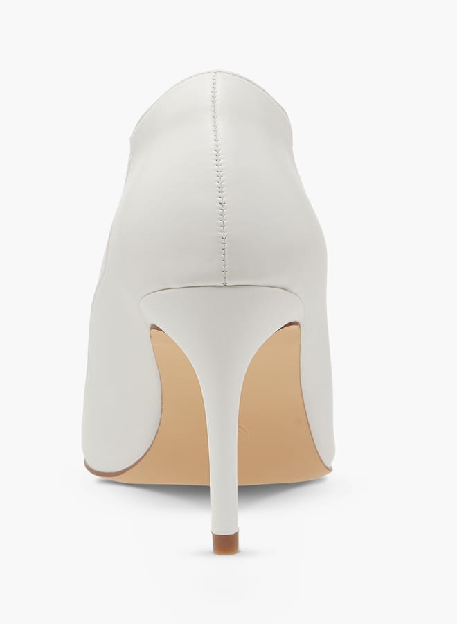 Flora Bella By Shoexpress Women Textured Slip-On Pumps with Stiletto Heels  - Image 5