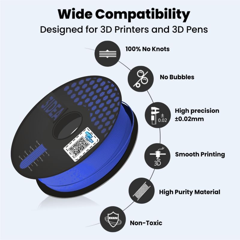 3Idea Premium PLA+ Blue 3D Printer Filament 1.75mm Dimensional Accuracy +/- 0.03mm Net Weight -750 Grams - Image 2