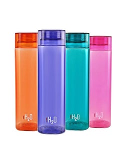 Cello H2O Square Water Bottle (Pack of 4) 100% Food Grade & Freezer Safe 500ml, Assorted Color  - Image 1