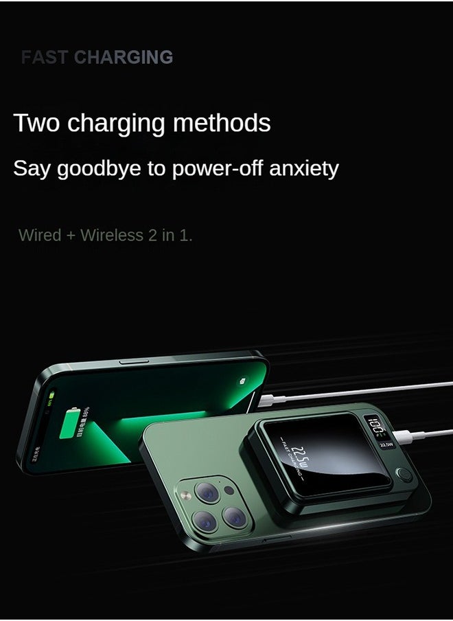 Generic - 10000mAh Magnetic Wireless & Wired Charge 2-in-1 Power Bank, PD20W Type-C Input/Output, 22.5W Super Fast Charge, 15W Wireless Charging, Portable Charging Bank with LED Power Display - Image 1