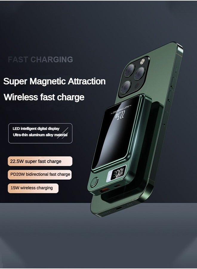 Generic - 10000mAh Magnetic Wireless & Wired Charge 2-in-1 Power Bank, PD20W Type-C Input/Output, 22.5W Super Fast Charge, 15W Wireless Charging, Portable Charging Bank with LED Power Display - Image 1