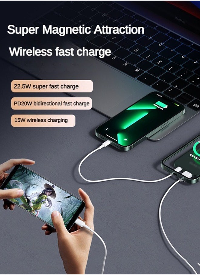 Generic - 10000mAh Magnetic Wireless & Wired Charge 2-in-1 Power Bank, PD20W Type-C Input/Output, 22.5W Super Fast Charge, 15W Wireless Charging, Portable Charging Bank with LED Power Display - Image 1