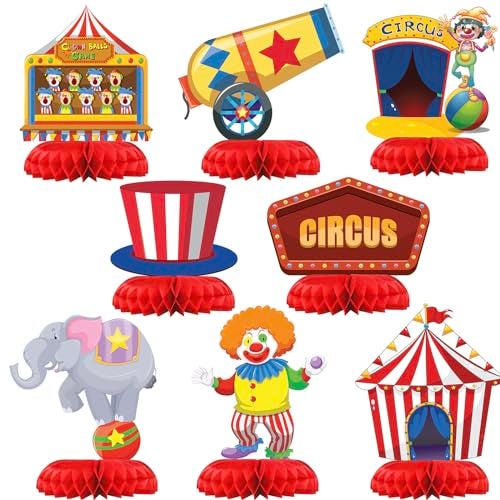HaPiBiDesign Carnival Circus Party Decorations Honeycomb Centerpieces Table Decor for Kids Circus Carnival Theme Parties - Image 1