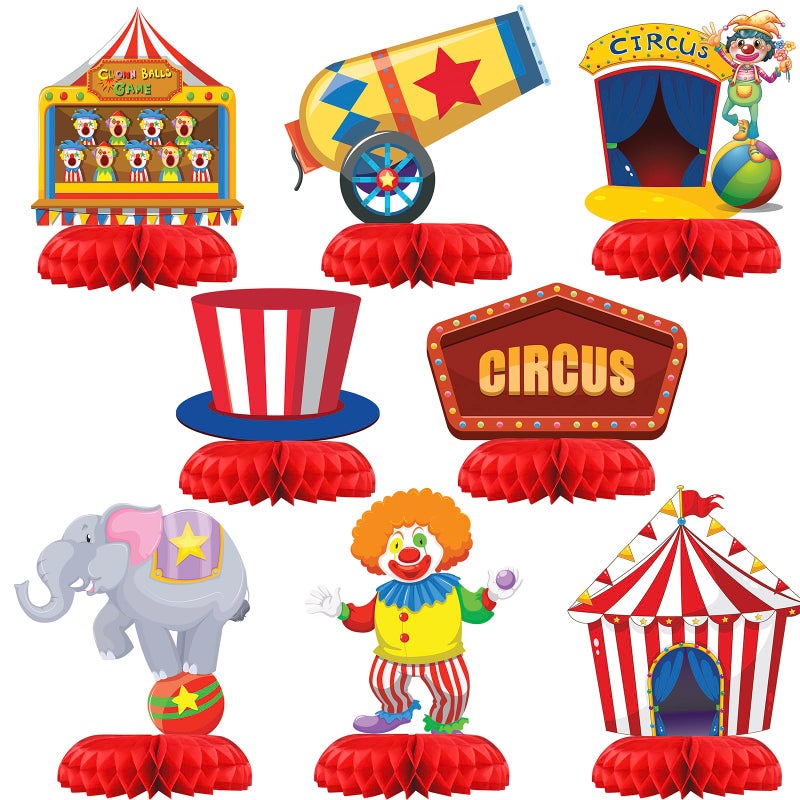 HaPiBiDesign Carnival Circus Party Decorations Honeycomb Centerpieces Table Decor for Kids Circus Carnival Theme Parties - Image 2