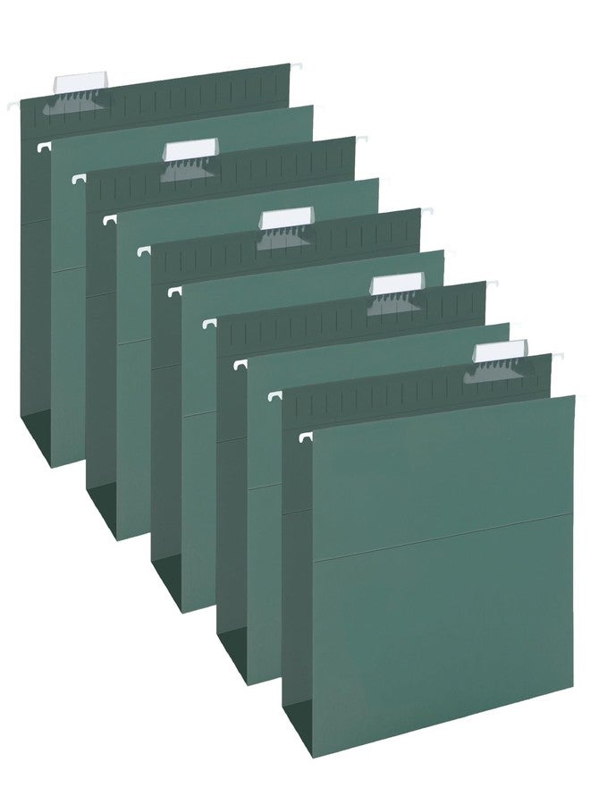 HERKKA File Folders, Extra Capacity Hanging File Folders, 30 Reinforced Hang Folders, Heavy Duty 2 Inch Expansion, Designed for Bulky Files, Medical Charts, Letter Size, 30 Pack, Green - Image 1