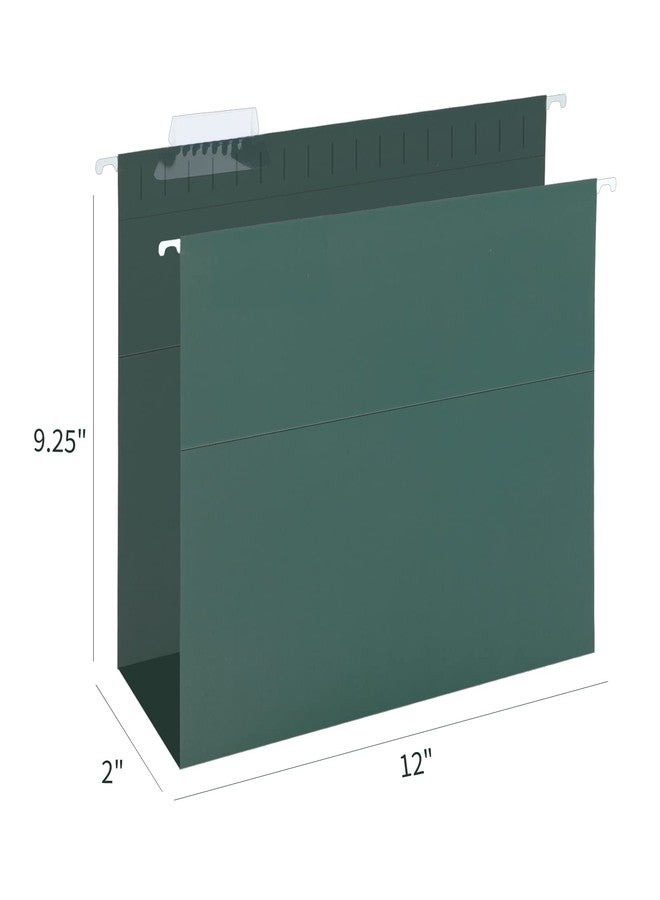 HERKKA File Folders, Extra Capacity Hanging File Folders, 30 Reinforced Hang Folders, Heavy Duty 2 Inch Expansion, Designed for Bulky Files, Medical Charts, Letter Size, 30 Pack, Green - Image 2