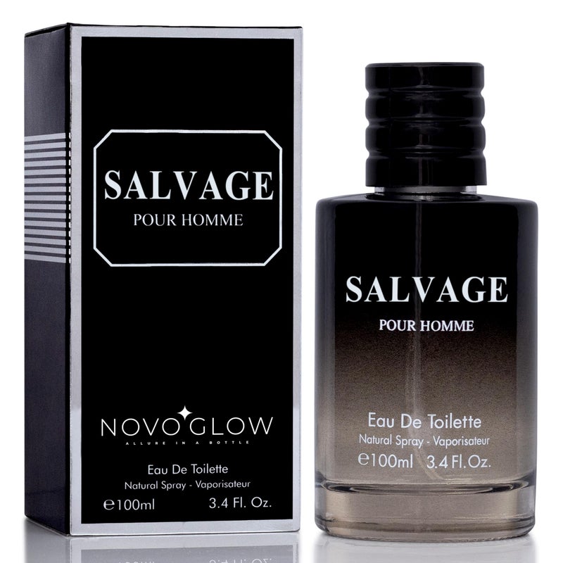 NovoGlow Salvage for Men 3.4 Oz Men's Eau De Toilette Spray Refreshing & Warm Masculine Scent for Daily Use Men's Casual Cologne Great Holiday Gift Smell Fresh All Day A Gift for Any Occasion - Image 1