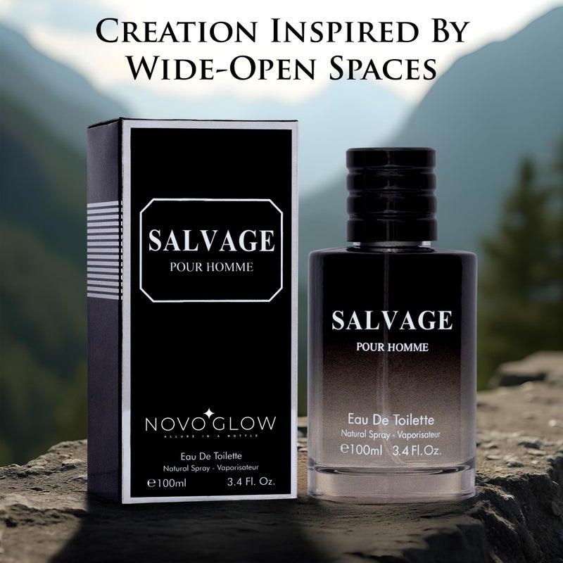 NovoGlow Salvage for Men 3.4 Oz Men's Eau De Toilette Spray Refreshing & Warm Masculine Scent for Daily Use Men's Casual Cologne Great Holiday Gift Smell Fresh All Day A Gift for Any Occasion - Image 3