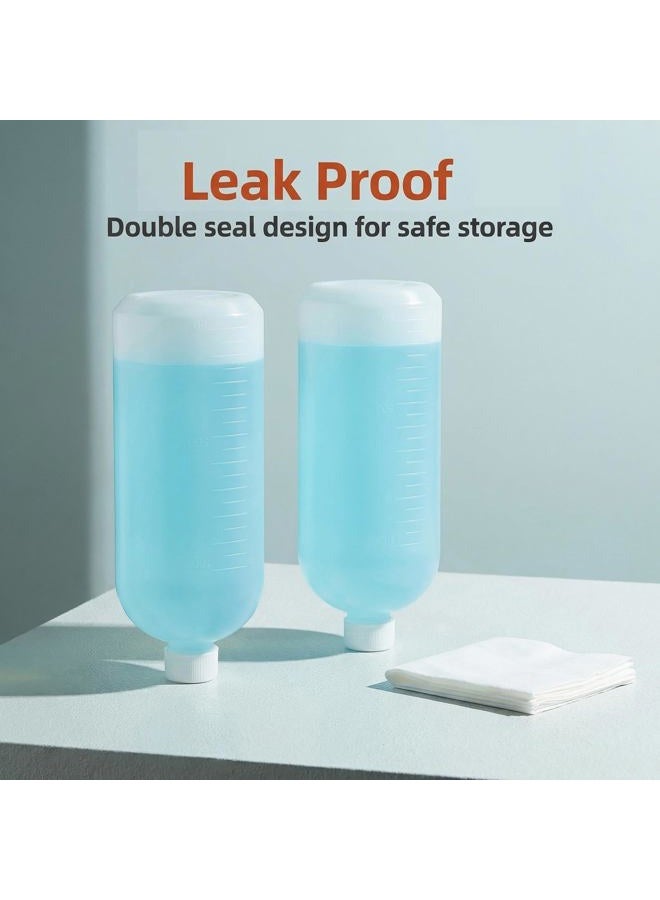 Natuworld 2PCS 1000ml/34oz Plastic Small Mouth Graduated Lab Chemical Reagent Bottle Sample Sealing Bottle with Inner Plug Leak-proof Laboratory Reagent Bottle Boston Rounds Liquid Storage Containers Jar Pot - Image 4