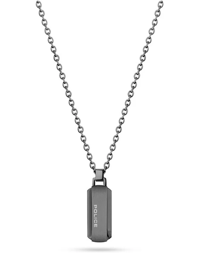 بوليس Police Stainless Steel Necklace for Men - Grey, PEAGN2211802