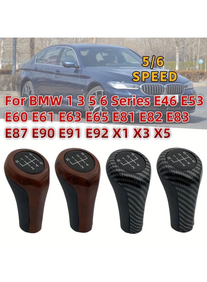 مقبض ناقل الحركة ذو حبيبات الخشب لسيارات BMW السلسلة 1 و3 و5 و6 وX طرازات E46 وE90 وE60 وE83 بناقل حركة يدوي 6 سرعات - Image 4