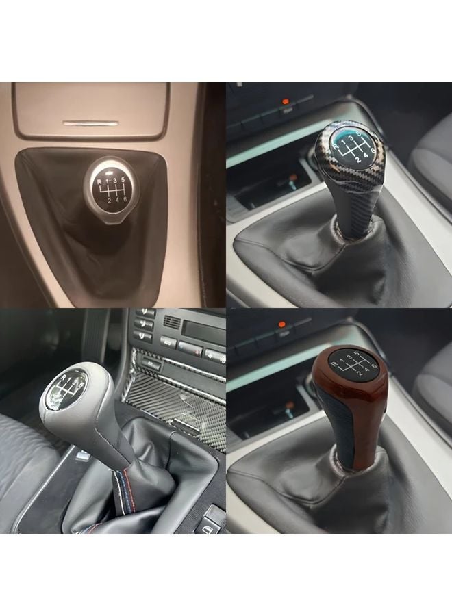مقبض ناقل الحركة ذو حبيبات الخشب لسيارات BMW السلسلة 1 و3 و5 و6 وX طرازات E46 وE90 وE60 وE83 بناقل حركة يدوي 6 سرعات - Image 5