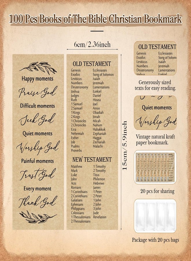 Spakon 100 Sets Christian Gifts Bulk Bible Verse Pen Religious Double Sided Emergency Numbers Bookmark for Men Women Church Members Sunday School - Image 2
