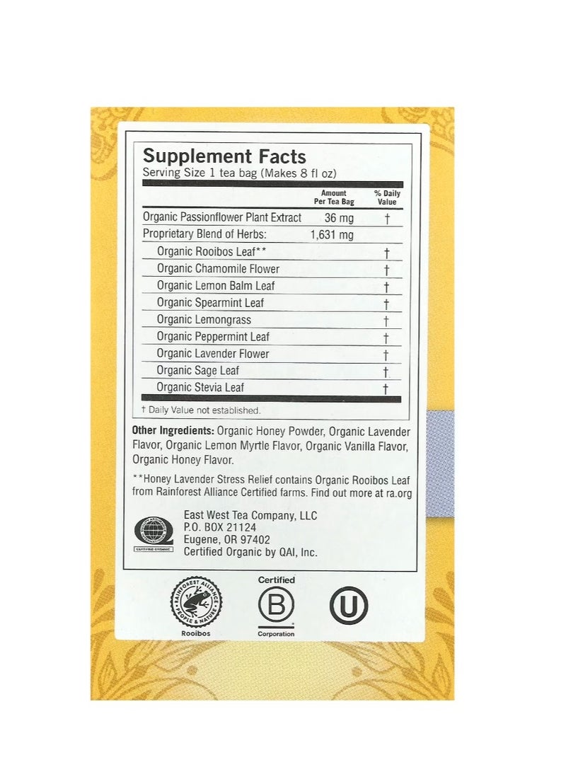 شاي يوغي تخفيف التوتر بالعسل واللافندر والخالي من الكافيين، 16 كيس شاي 1.02 أونصة (29 جم) - Image 2