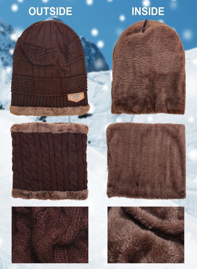 Liitrsh 4 Set Winter Hat Glove Scarf Sets for Kids Includes Knit Toddler Cap Beanie Windproof Skull Cap Touchscreen Mitten Touchscreen Gloves Neck Warmer Cold Weather Sets for Boy, 5-14 Years - Image 3