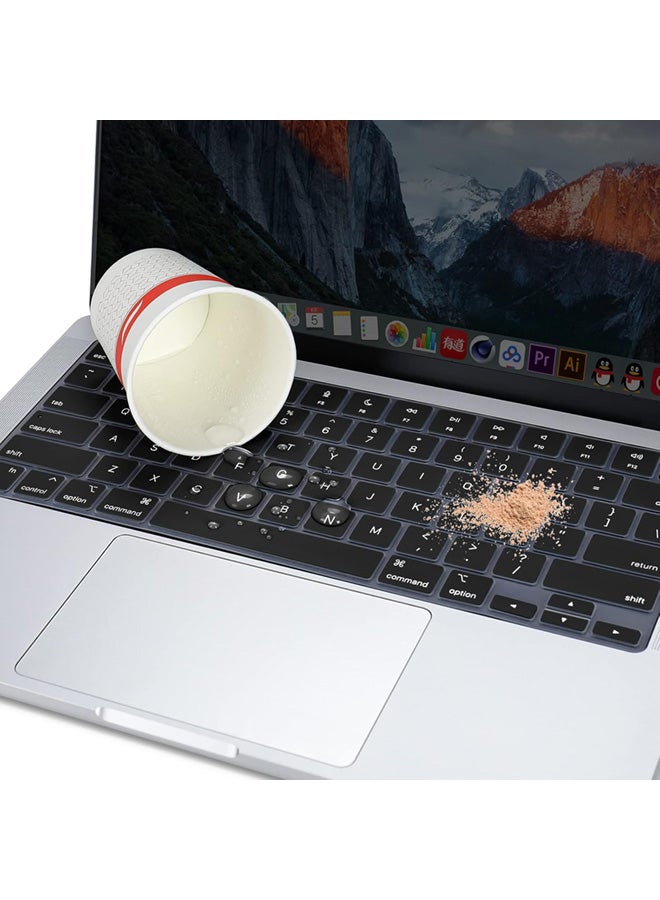 SJet Premium Keyboard Cover Ultra Thin Protector Skin for 2021-2025 MacBook Pro 14 16 inch M5 M4 M3 M2 M1 Pro/Max, MacBook Air 15" 13.6" M4 M3 M2 Chip A3434 A3241 A3114 A2941 A3240 A3113 A2681, Black US ANSI Layout - Image 5