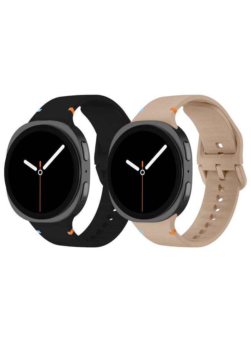CATANES 2Packs Sport Band for Galaxy Watch 8 40mm 44mm and Watch 8 Classic 46mm, Silicone Replacement Strap, M/L Size - Image 2