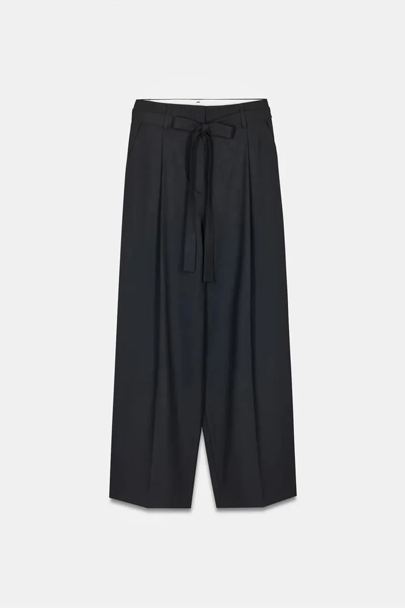 Dilvin Black DILVIN Women's Wide-Leg Crepe Trousers for Women | Best Price UAE
