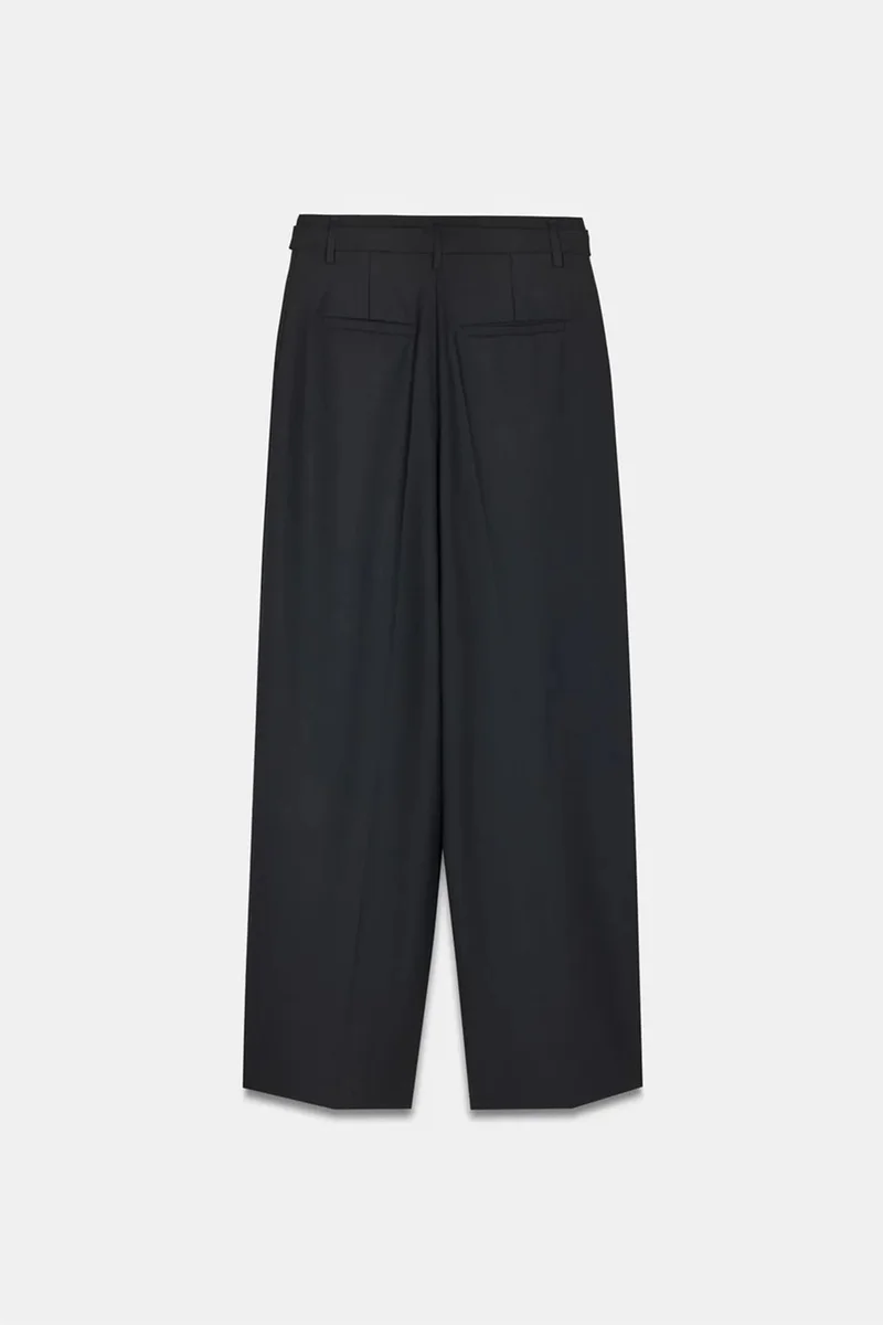 Dilvin Black DILVIN Women's Wide-Leg Crepe Trousers for Women | Best Price UAE