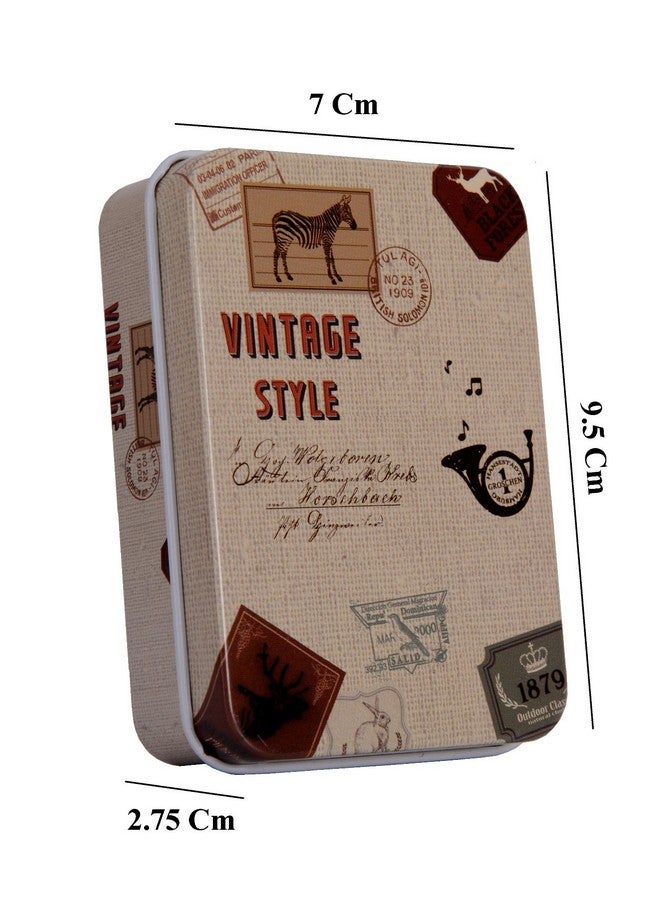 Lifestyle-You Lifestyle-You Beautiful Retro Tin Boxes for Multipurpose Use. Useful for Storing Small Stuff Like Small Jewellery, Medicine, Pills, Pen Drives etc. Storage Box (Pack of 4) - Image 2