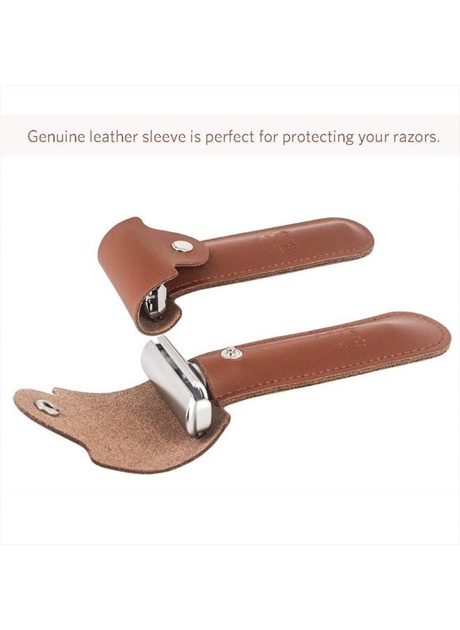 River Lake Travel Double Edge Safety Razor, River Lake RZ700 Long Handle Adjustable Classic Safety Shaver Razor (Razor with Protective Case,Brown)  - Image 5