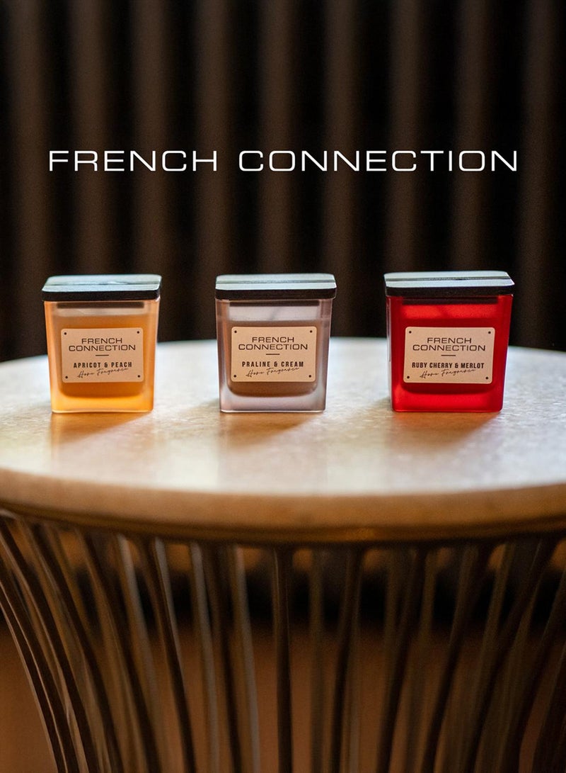 French Connection Square range Trio of Candles Gift Set 3 X 55G - Image 1