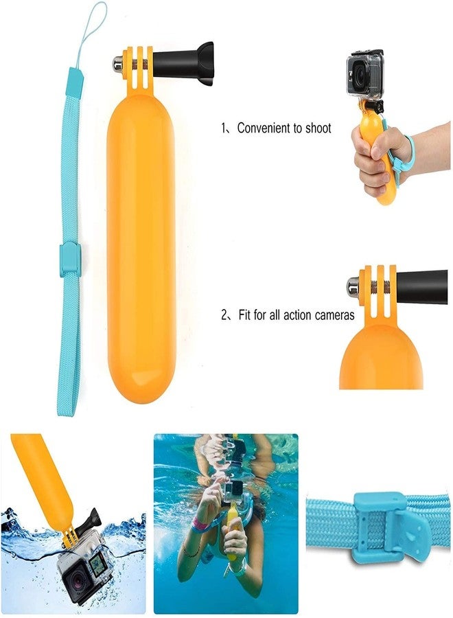 Action Pro Floating Bobber Hand Grip Handle Monopod Screw with Strap Compatible with All GoPro Hero 13 12 11 10 9 8 7 6 5 4 3+ 3 SJCAM Yi Eken 4k Action Camera (Yellow) - Image 3