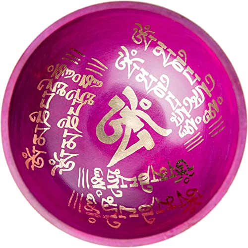HIMALAYAN BAZAAR Tibetan Singing Bowl Set - Easy To Play for Beginners - Authentic Handcrafted Mindfulness Meditation Holistic Sound 7 Chakra Healing Gift by Himalayan Bazaar (Orchid) - Image 4