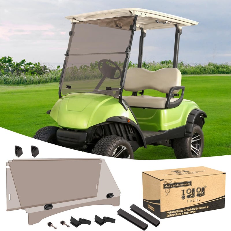 10L0L Tinted Windshield for Yamaha G29Drive Golf Cart 20072016 4MM Thicken Foldable and Impact Resistant