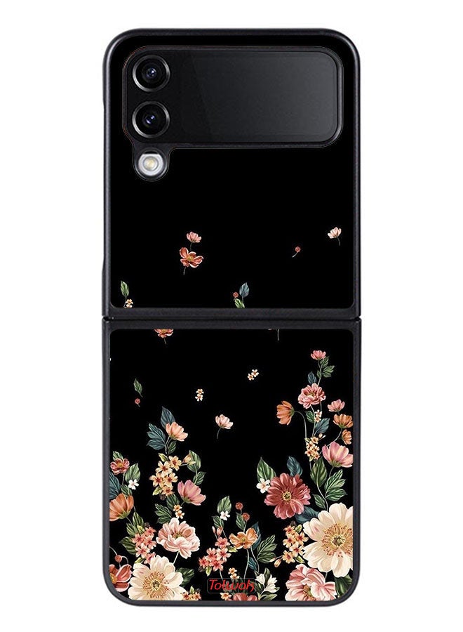 Tolwak Samsung Galaxy Z Flip 4 Protective Case Cover Small Flowers In Bottom - Image 1