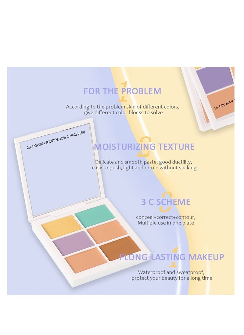 SYOSI - Waterproof Professional Color Corrector for Dark Circles Red Marks Scars,Longwear&Easy to Apply. Colors Correcting Concealer Palette&Creamy Concealer Palette - Image 1