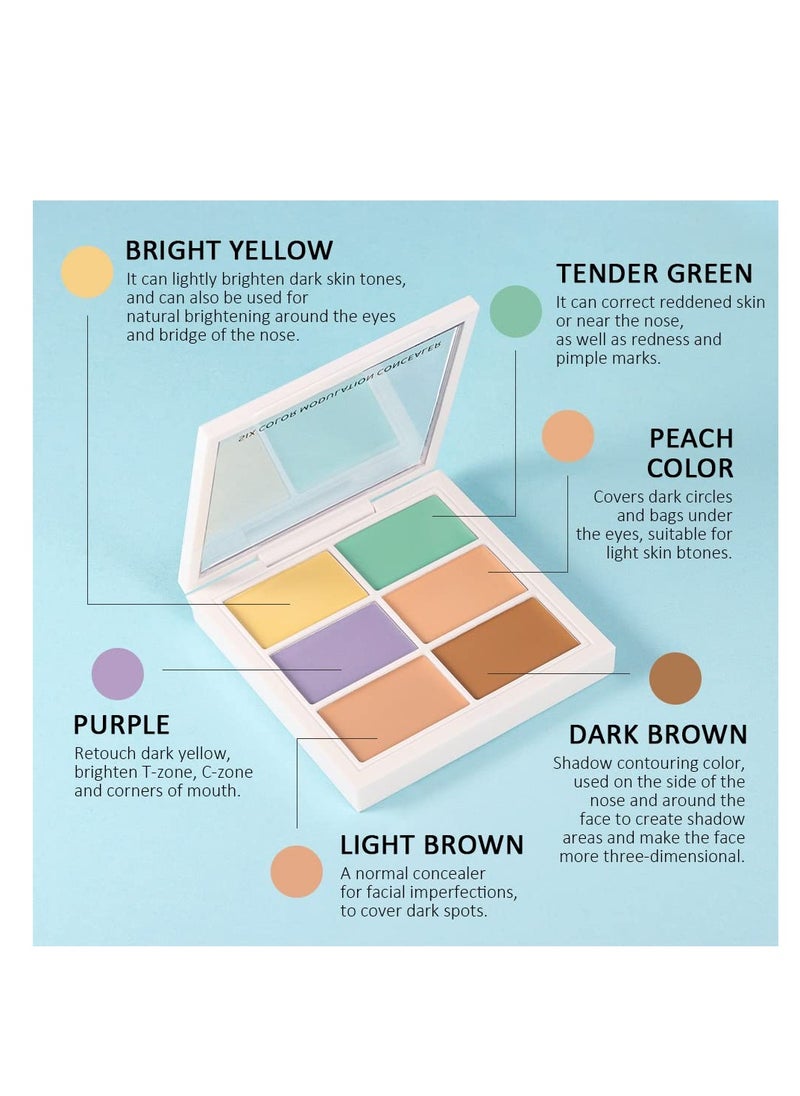 SYOSI - Waterproof Professional Color Corrector for Dark Circles Red Marks Scars,Longwear&Easy to Apply. Colors Correcting Concealer Palette&Creamy Concealer Palette - Image 1