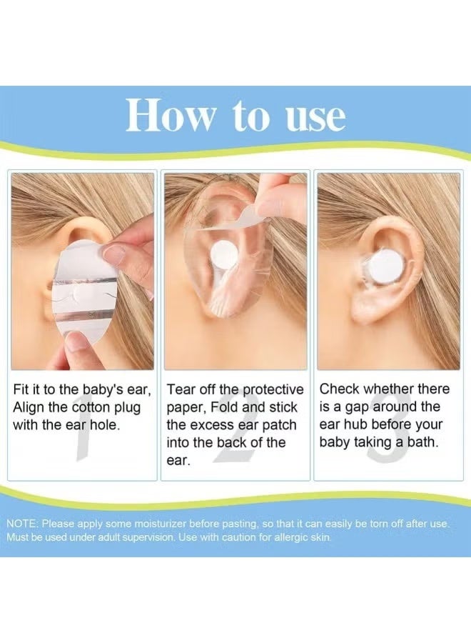 JUE-FISH 20pcs Waterproof Ear Stickers, Disposable Baby Bathing and Shampooing Ear Protection, Transparent Waterproof Patches - Image 5