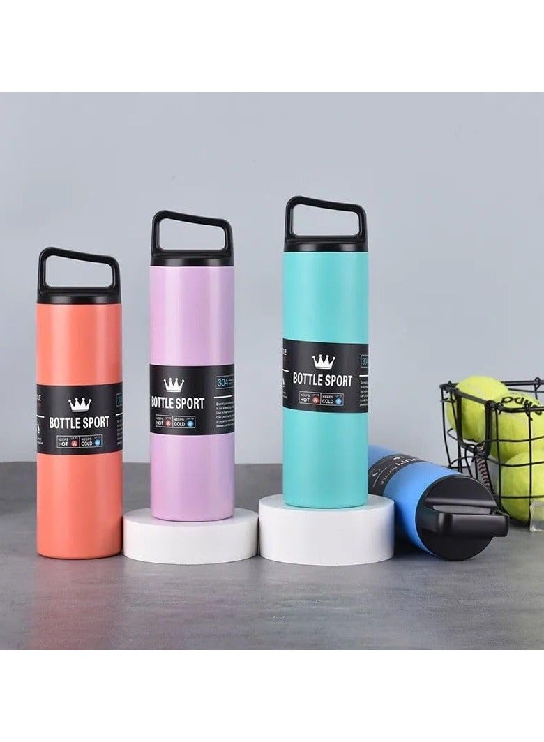 QSHOP QSHOP®500ml Insulated Hot Beverage Bottle, Travel Thermos for Coffee and Hot Drinks, Twist Lid and Handle for Commute, Travel, Picnics (Black)  - Image 3
