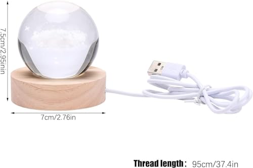 CPENSUS 3D Galaxy Crystal Ball Night Lamp,Solar System, USB Table Colorful LED Wooden Crystal Ball for Home Decoration Birthday Gift for Teens Boys and Girls (Solar System) - Image 3