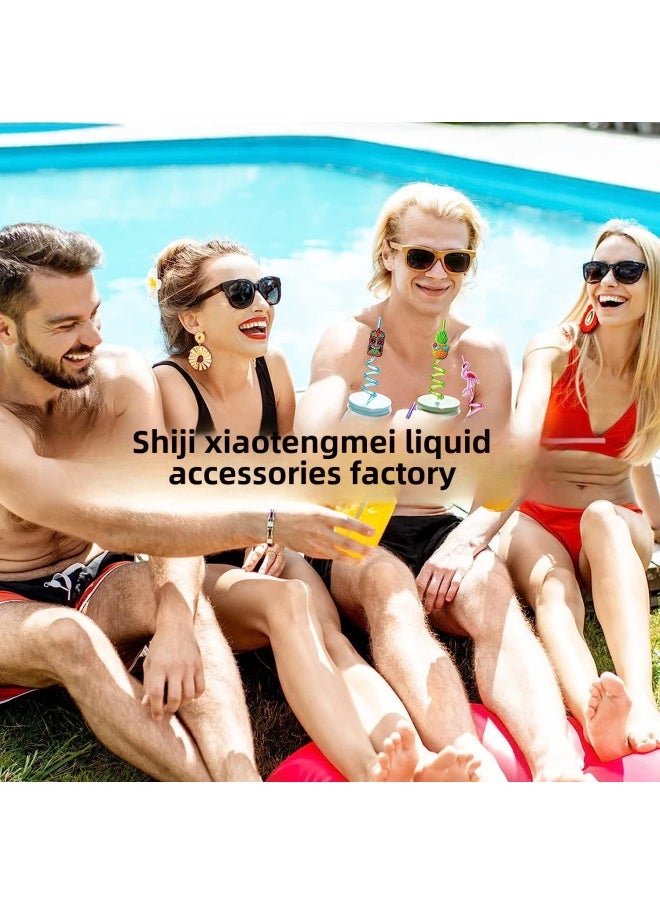 Generic - Shape Summer Beach Series Juice Drink Biodegradable Colorfulful Spiral Straws Direct Sales Can Be Wholesale-Color:SHW-7 - Image 1
