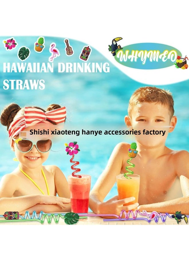 Generic - Shape Summer Beach Series Juice Drink Biodegradable Colorfulful Spiral Straws Direct Sales Can Be Wholesale-Color:SHW-7 - Image 1