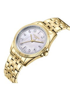 Lee Cooper ساعة لي كوبر النسائية، شاشة تناظرية وحزام معدني - LC08033.120، ذهبي  - Image 4