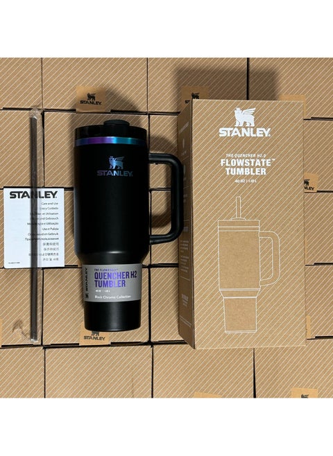 Quencher H2.0 FlowState Stainless Steel Vacuum Insulated Tumbler with Lid and Straw for Water, Iced Tea or Coffee, Smoothie and More, 40Ounce Stainless Steel 32x15x 10cm
