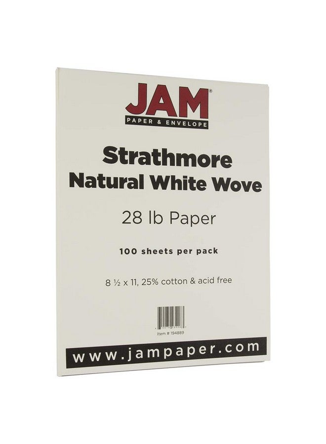 جام بايبر ورق جام من ستراثمور، وزن 28 رطلاً، 105 جرام/م2، مقاس 8.5 × 11، منسوج باللون الأبيض الطبيعي، 100 ورقة/عبوة - Image 2