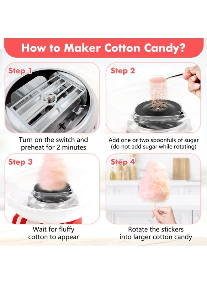 Generic "Cotton Candy Machine - Bright, Colorful Style- Makes Hard and Sugar Free Candy, Sugar Floss, Homemade Sweets for Birthday Parties,RED "  - Image 4