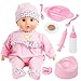 SMILESSKIDDO Interactive Baby Doll Pink 16 Inch Crying Talking Feeding Dolls with Different Sounds and Accessories Pretend Play Preschool Toys for 2 3 4 5 Year Old Girls Boys Gift - Image 2