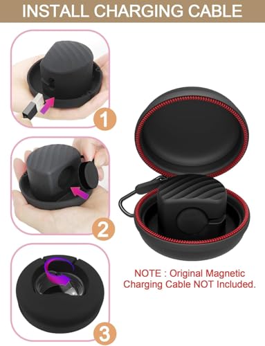 EMallee حامل شاحن EMallee Galaxy Watch 8 7، حقيبة سفر محمولة، علبة تخزين واقية وشاحن USB-C لسامسونج جالاكسي ووتش 8 7 ألترا 6 كلاسيك 5 برو 4 3 أكتيف 2 (شاحن متضمن) - Image 3