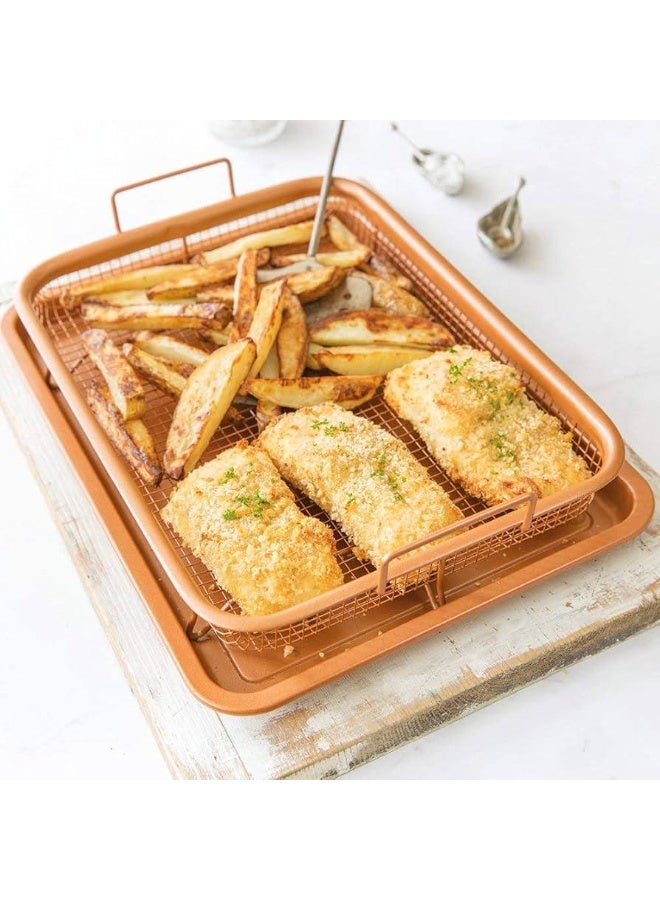 Rectangular roasting tray with 2*1 strainer - Image 1