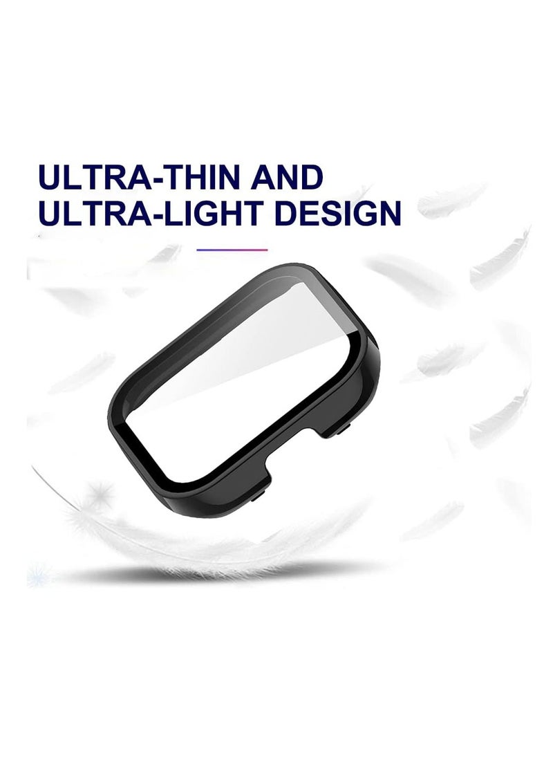 SYOSI - 2 Pcs Case With Tempered Glass Screen Protector Compatible for Xiaomi Redmi Watch 3, 9H Hardness All-round Protective Cover Ultra-thin Protective PC Case Cover for, Black and Transparent - Image 1