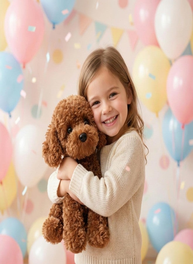 WEIGEDU Adorable Labradoodle Plush Toy Fluffy Red Brown Poodle Stuffed Animal Dog Puppy, 12.6" - Perfect for Kids, Babies, Birthday, Nursery - Image 2