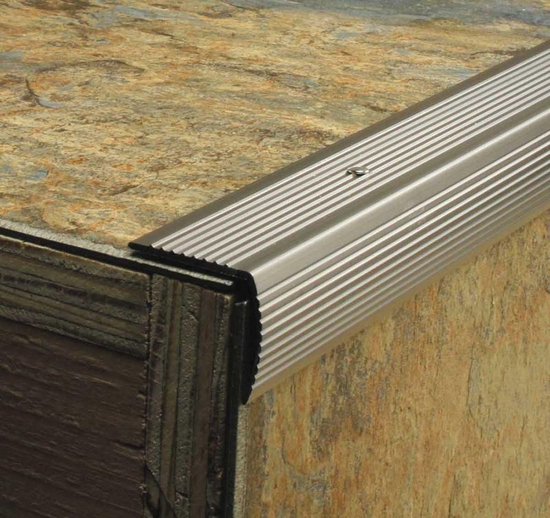 M-D Building Products 43878 Fluted Stair Edging - 36 In L x 1-1/8 In H, Aluminum Pewter Finish - Image 2