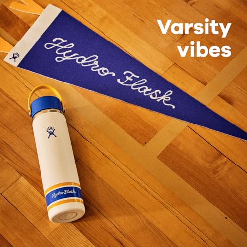 Hydro Flask Water Bottle - Insulated Stainless Steel - Wide Mouth Flex Straw Lid, Non Spill, Leakproof and Refillable in 24 Oz Campus Ivory - Image 5